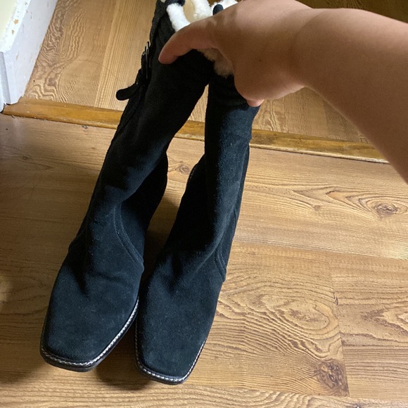 COLE HAAN waterproof Wedge Suede Lined Sherpa On Shaft Mid-Calf Boots - Picture 11 of 12